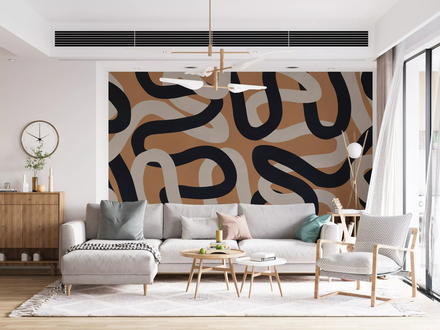 Intertwined Earthy Curves Wall Mural