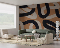 Intertwined Earthy Curves Wall Mural