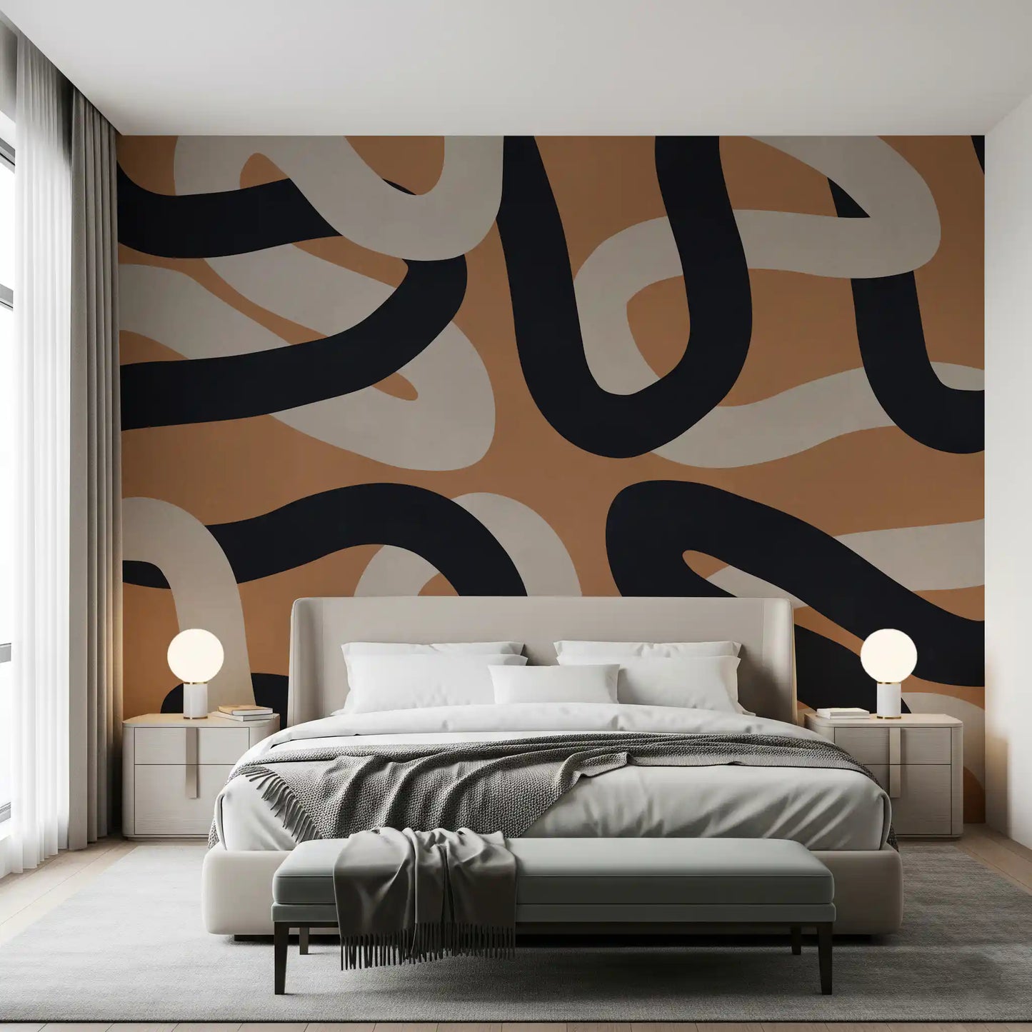 Intertwined Earthy Curves Wall Mural