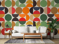Bohemian Abstract Geo Circles Wall Mural