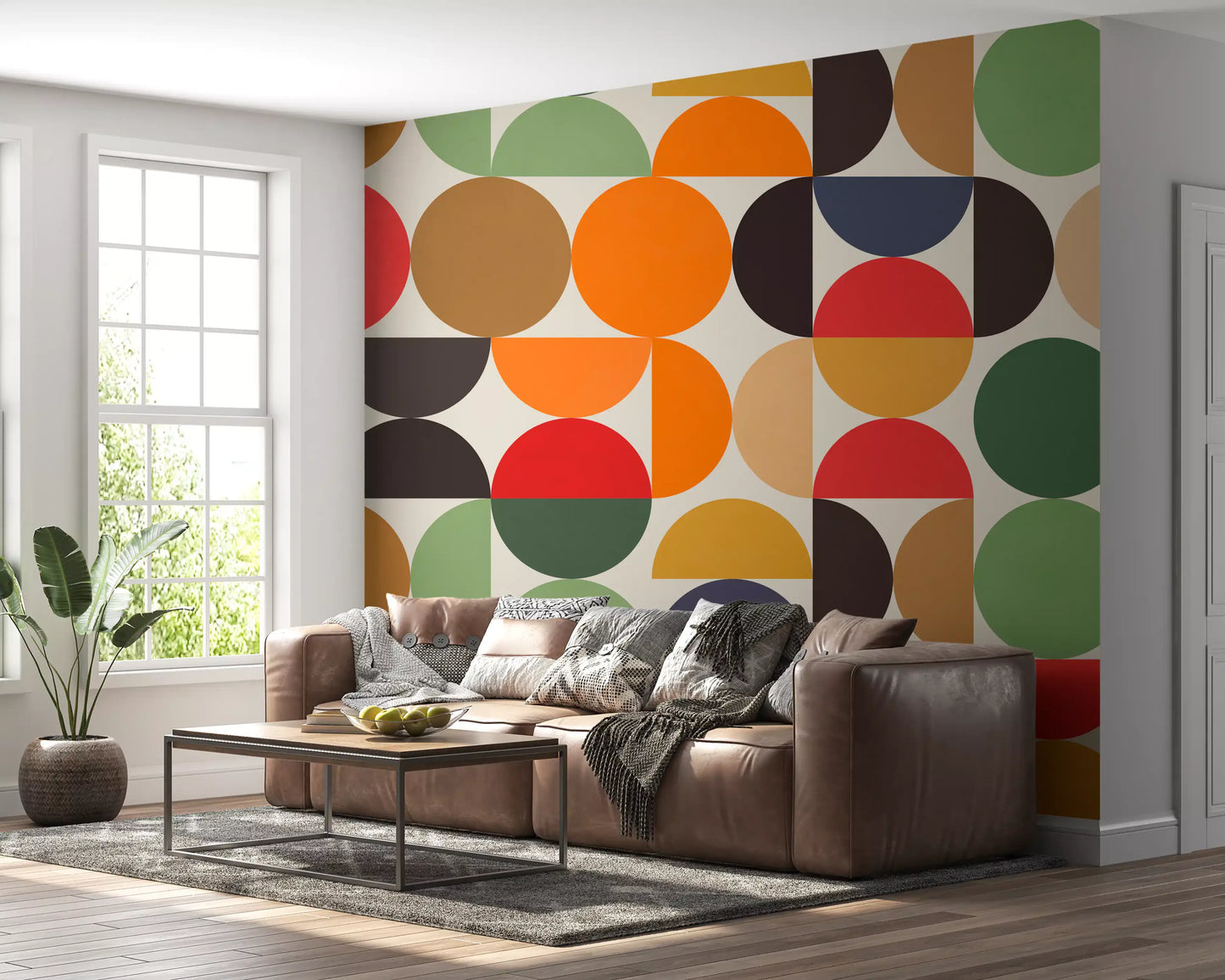 Bohemian Abstract Geo Circles Wall Mural