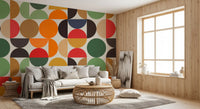 Bohemian Abstract Geo Circles Wall Mural