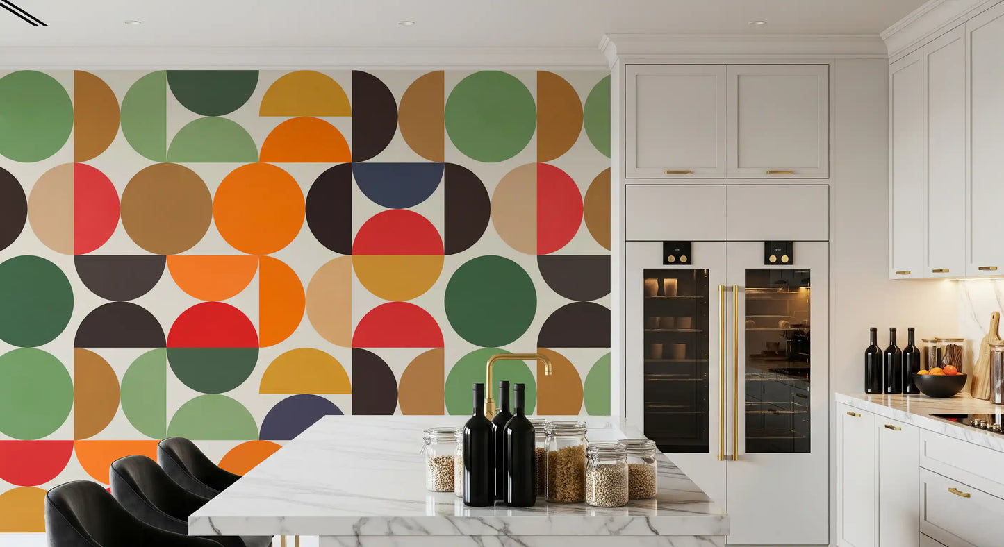 Bohemian Abstract Geo Circles Wall Mural