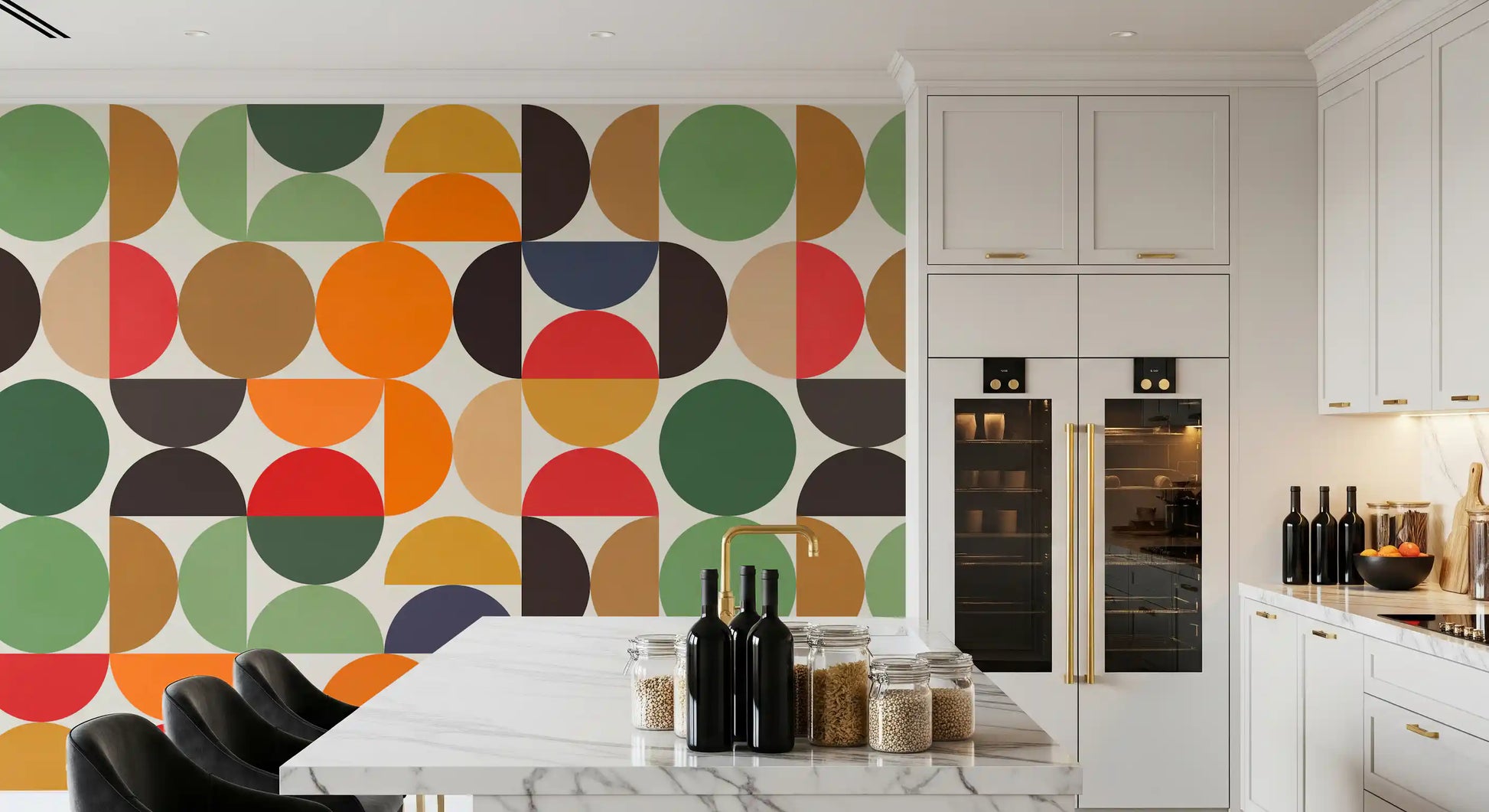Bohemian Abstract Geo Circles Wall Mural