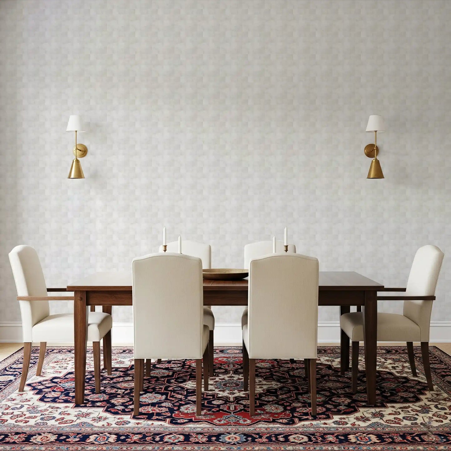 Zellige Style Square Tiles - Ghost Wallpaper⁠