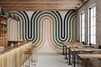 Abstract Earthy Wave Arches Wall Mural