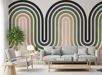 Abstract Earthy Wave Arches Wall Mural
