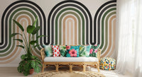 Abstract Earthy Wave Arches Wall Mural