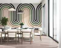 Abstract Earthy Wave Arches Wall Mural