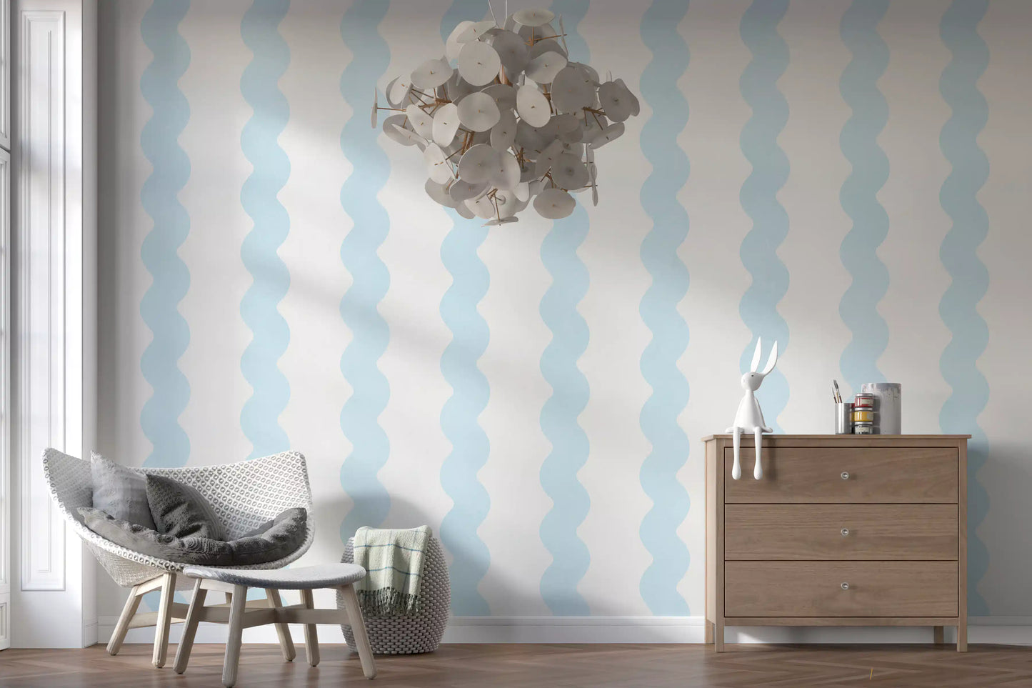 Coastal Breeze Vertical Lines Wall Mural