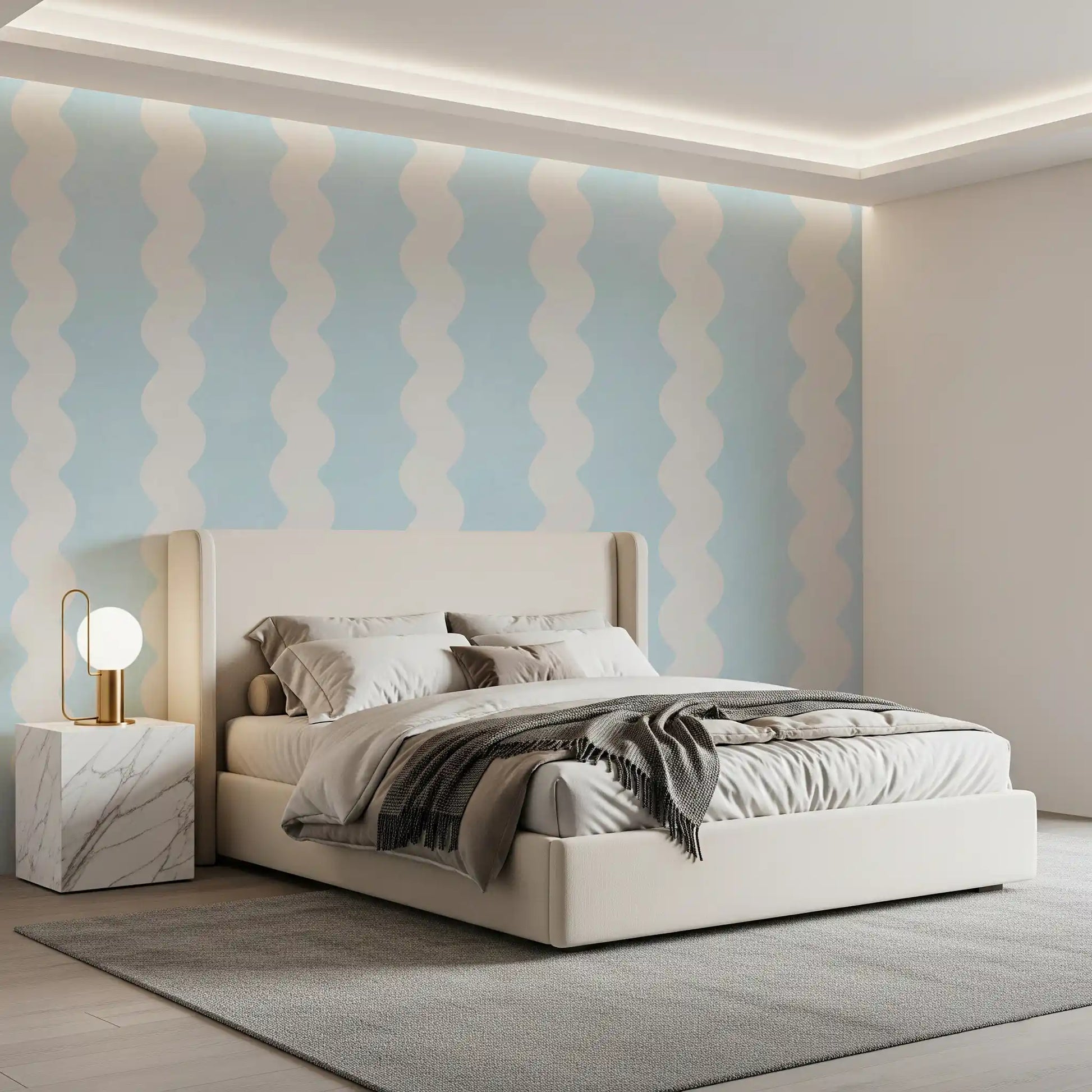 Soft Serenity Wavy Stripes Wall Mural