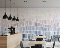 Gradient Waves of Line Art Wall Mural
