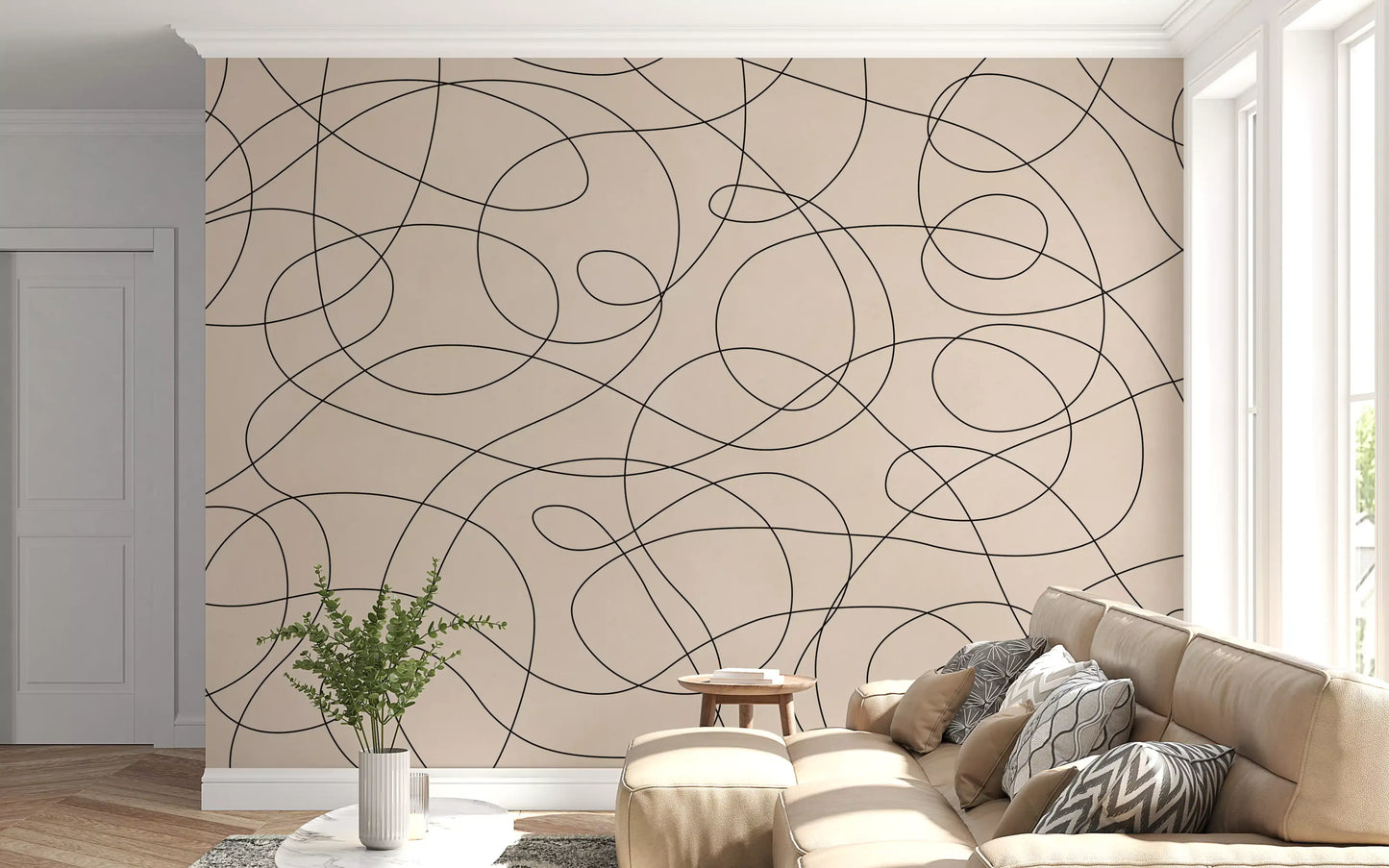 Abstract Ink Flow Pattern Wall Mural