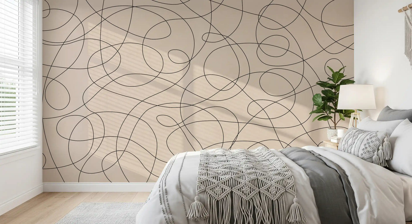 Abstract Ink Flow Pattern Wall Mural
