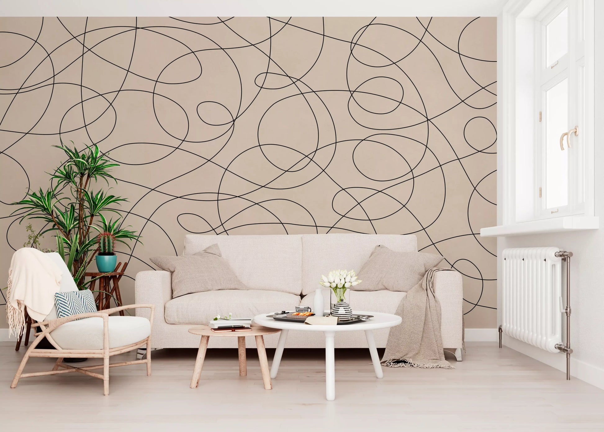 Abstract Ink Flow Pattern Wall Mural