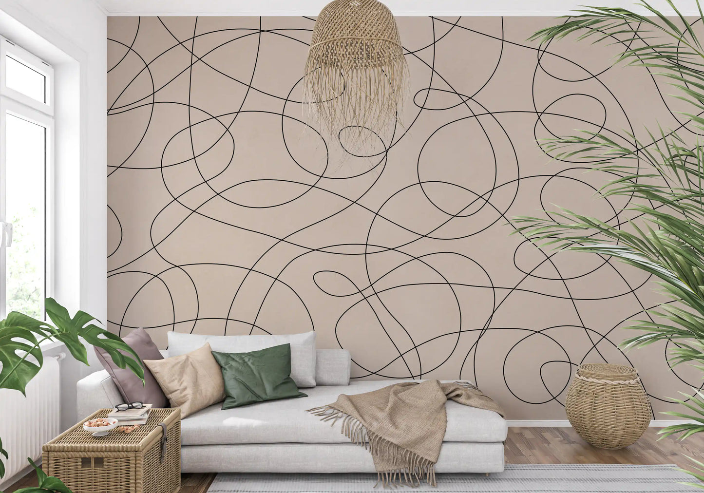 Abstract Ink Flow Pattern Wall Mural