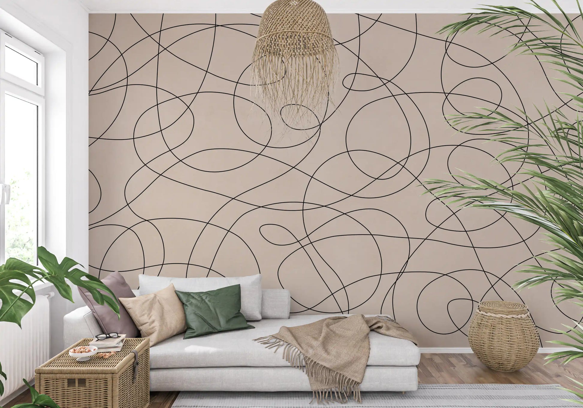 Abstract Ink Flow Pattern Wall Mural