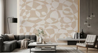 Minimalist Fluid Geometry Wall Mural