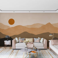 Abstract Mountain Sunset Vista Wall Mural