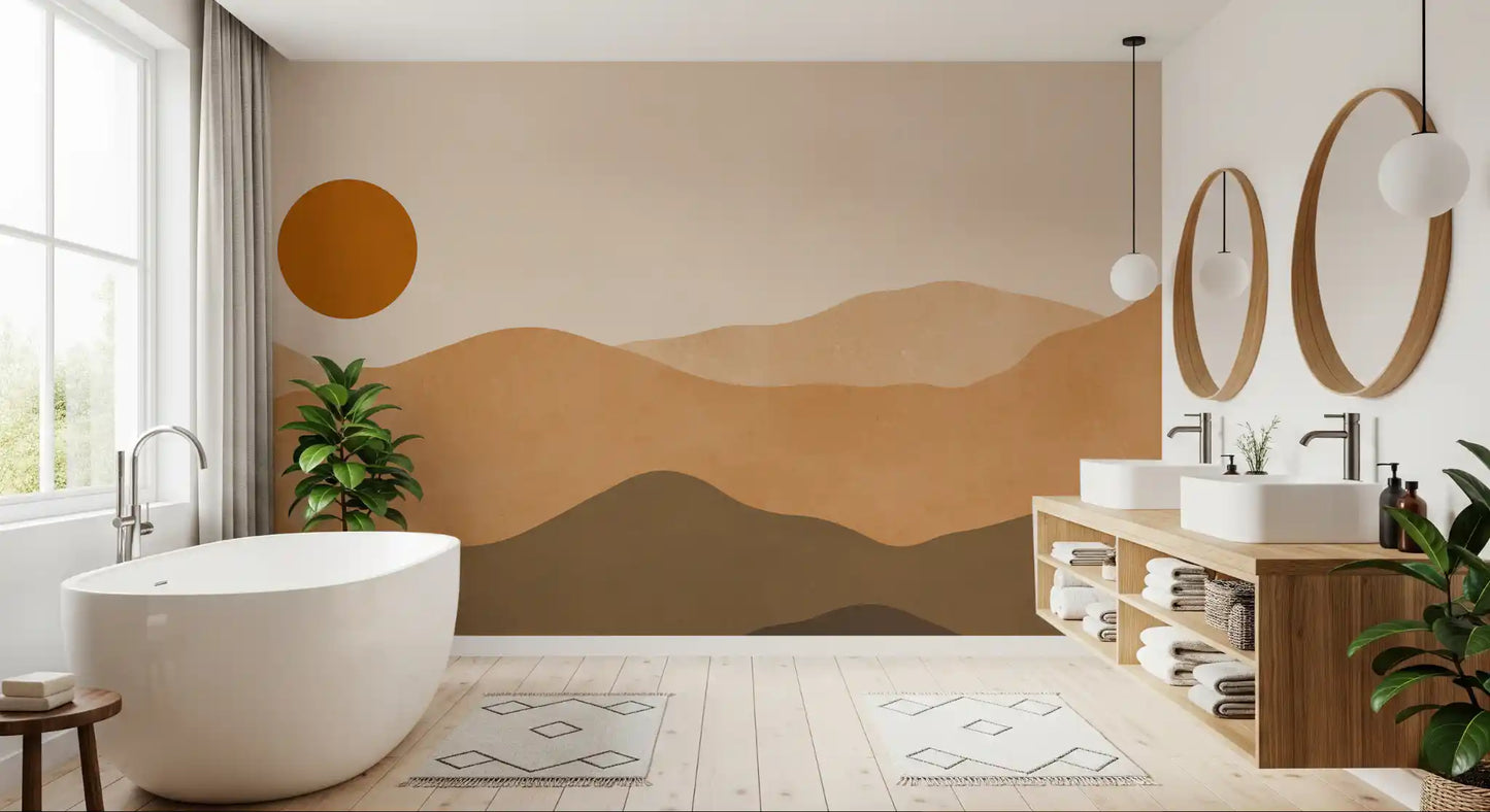 Abstract Mountain Sunset Vista Wall Mural