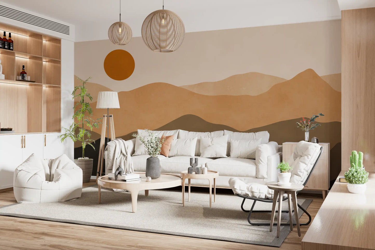 Abstract Mountain Sunset Vista Wall Mural