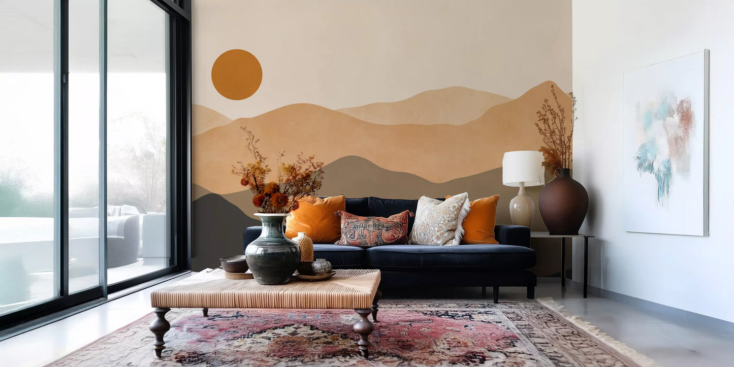 Abstract Mountain Sunset Vista Wall Mural