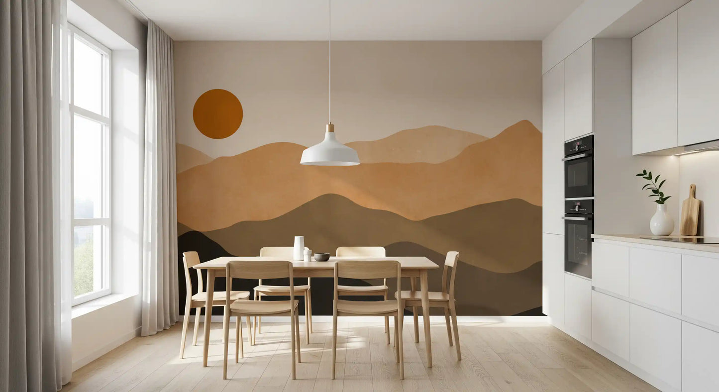 Abstract Mountain Sunset Vista Wall Mural
