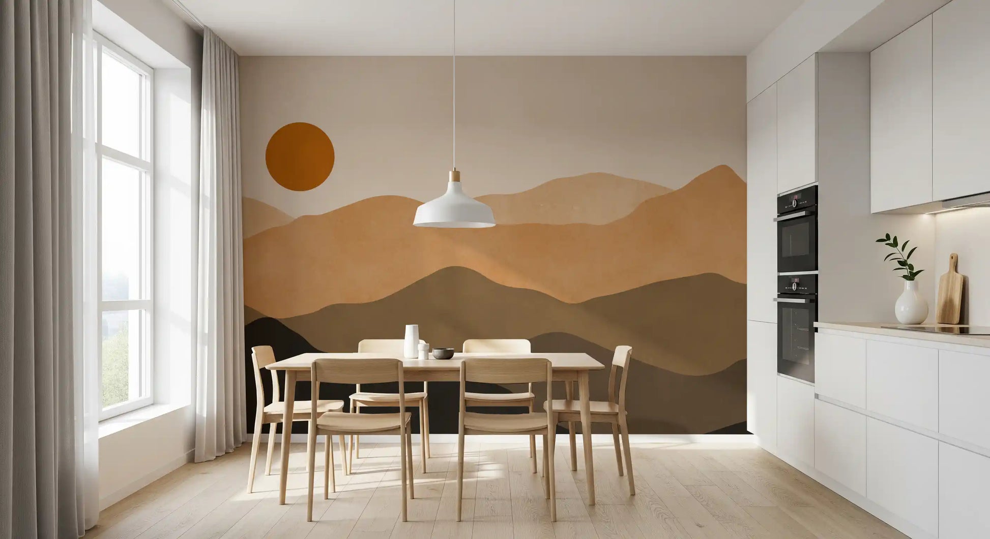 Abstract Mountain Sunset Vista Wall Mural