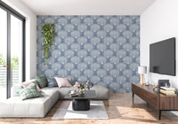 Coastal Marine Coral and Anchor Pattern Wallpaper⁠