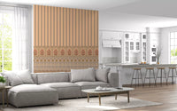 Peach Heritage Stripe and Bloom Wall Mural