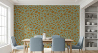 Japanese Maple Leaves - Mustard & Water Wallpaper⁠