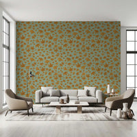 Japanese Maple Leaves - Mustard & Water Wallpaper⁠