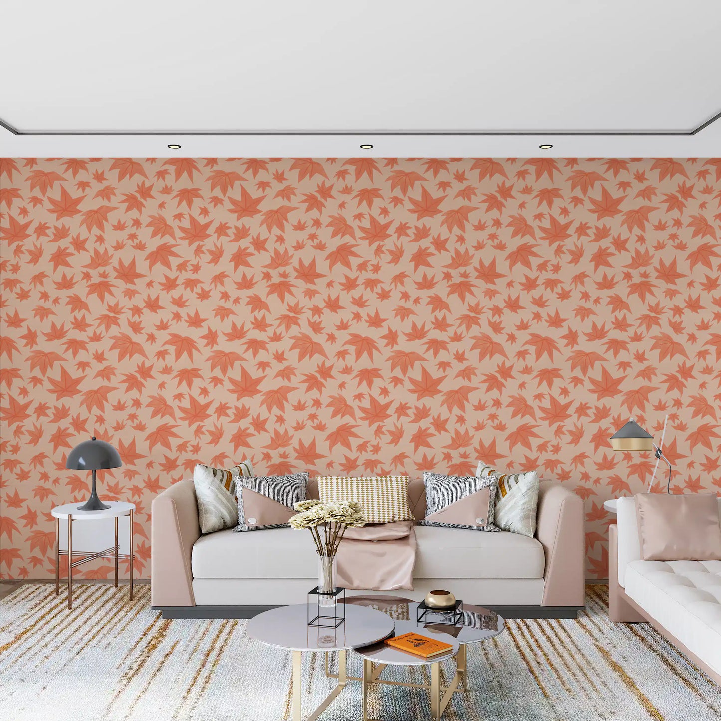 Japanese Maple Leaves - Soft Corals Wallpaper⁠