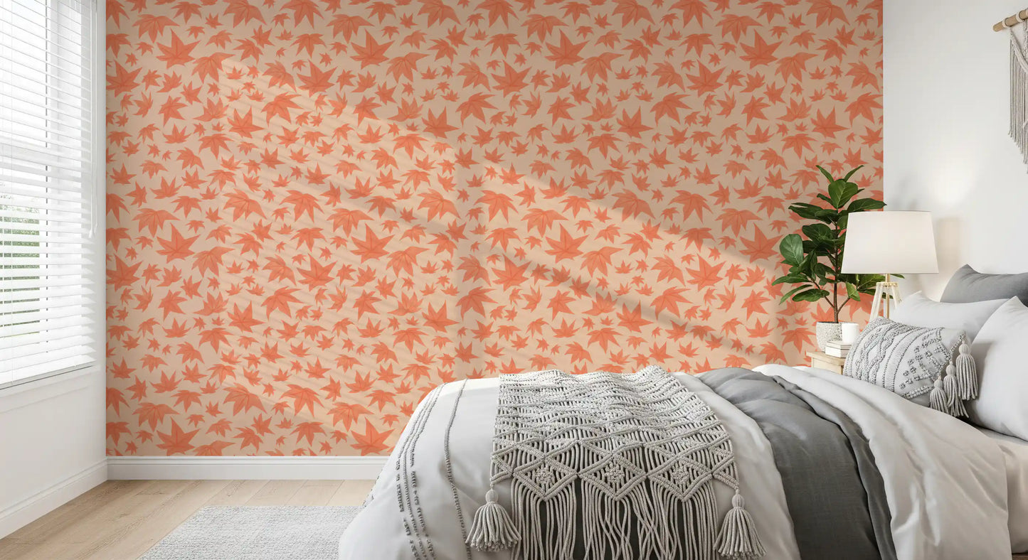 Japanese Maple Leaves - Soft Corals Wallpaper⁠