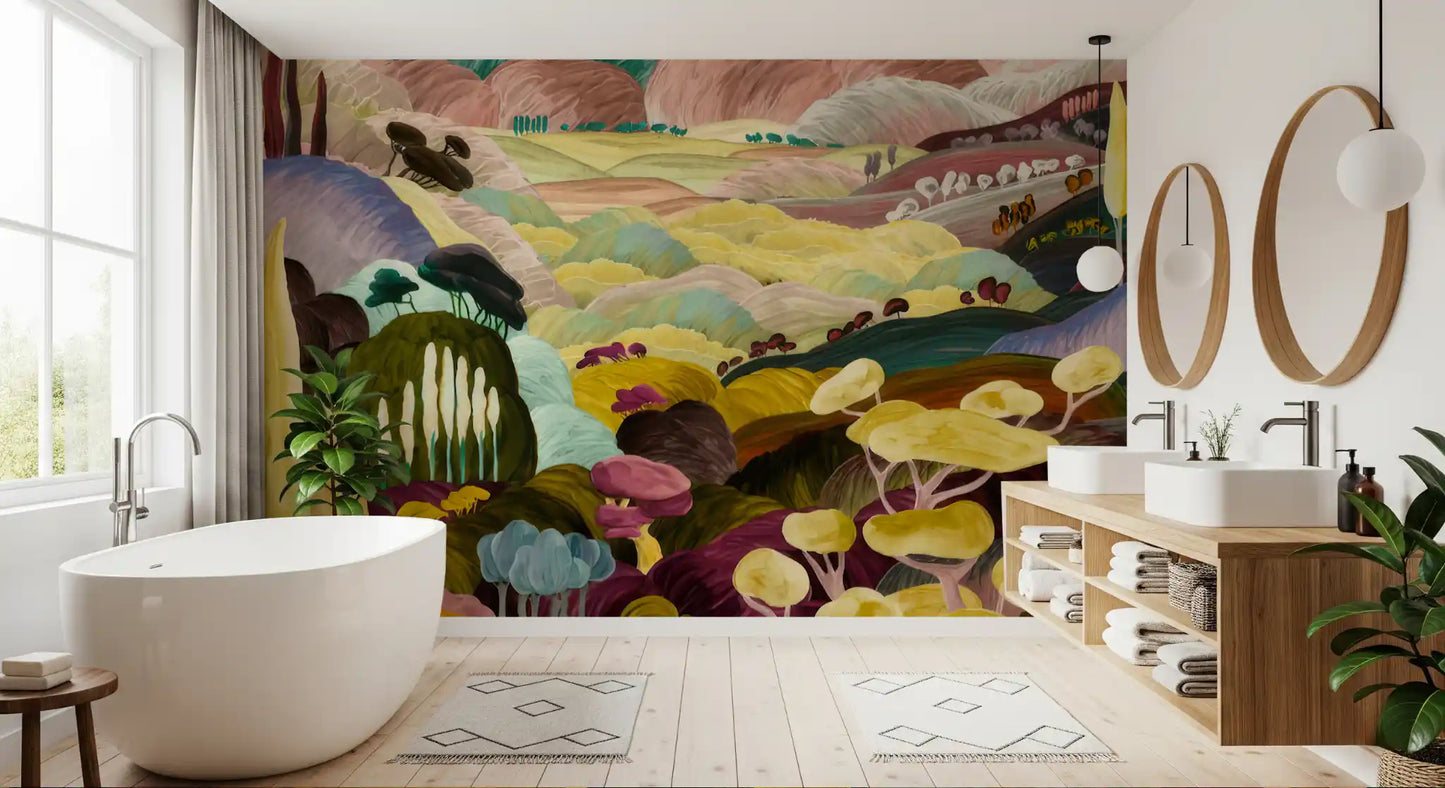 Vibrant Tonal Landscape Wall Mural