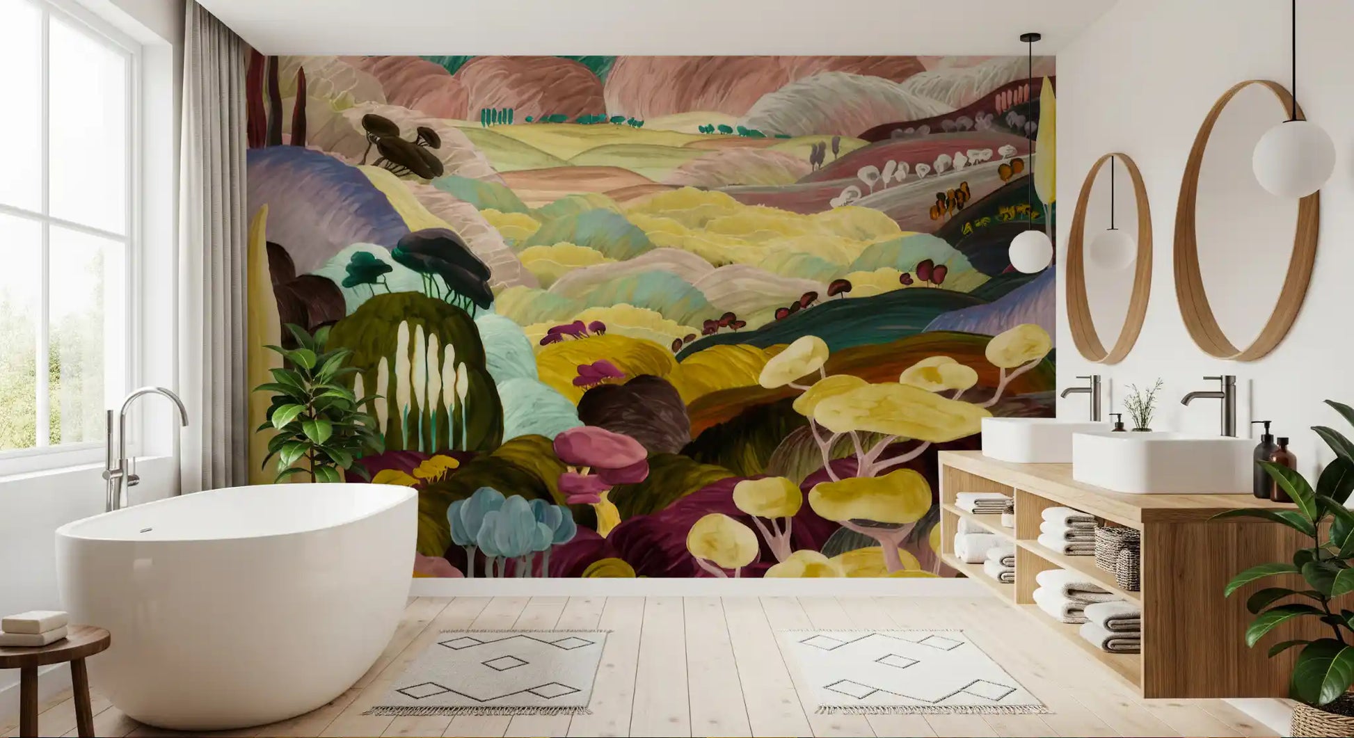 Vibrant Tonal Landscape Wall Mural