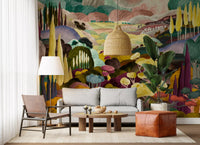 Vibrant Tonal Landscape Wall Mural