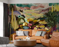Vibrant Tonal Landscape Wall Mural
