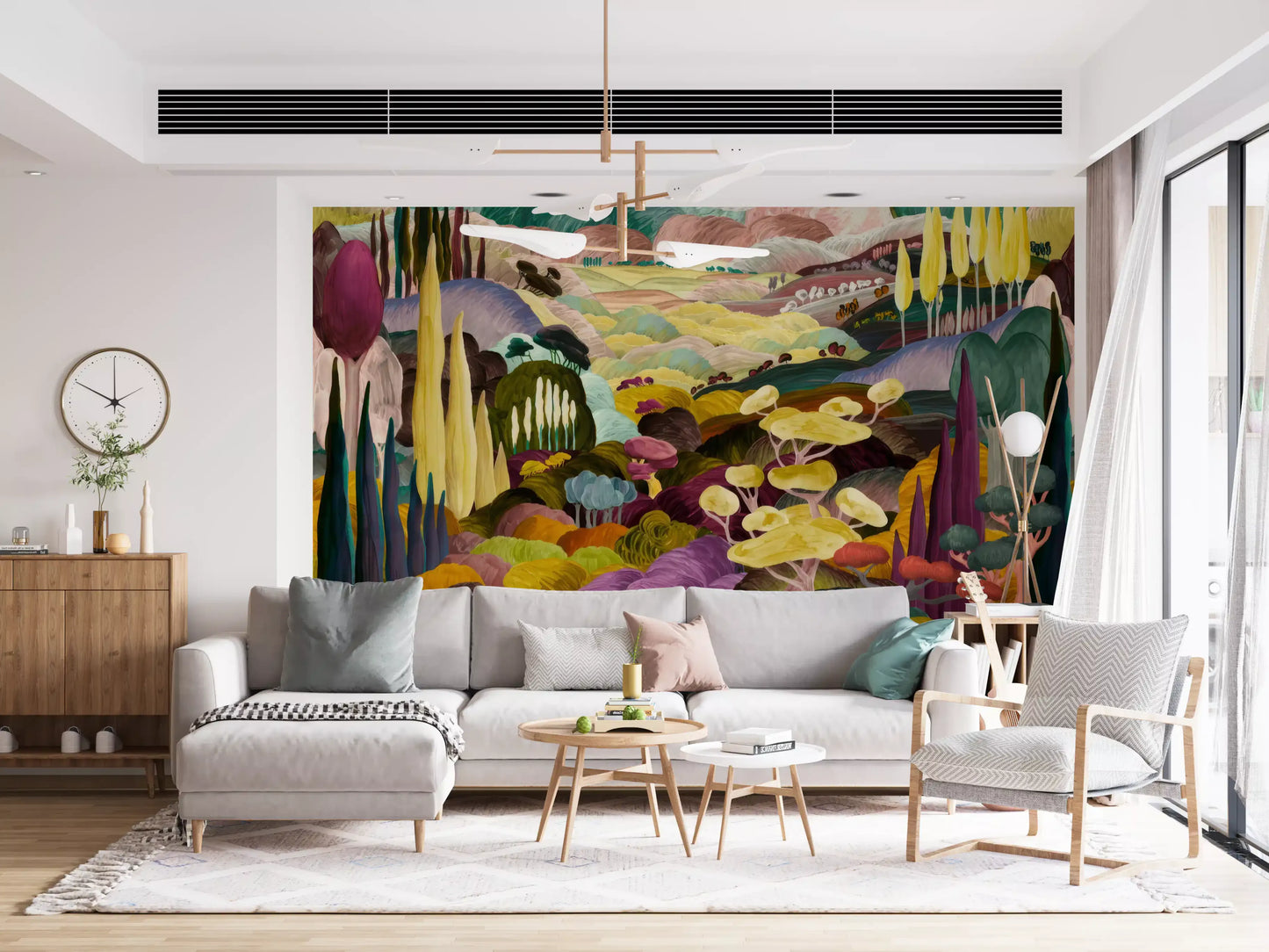 Vibrant Tonal Landscape Wall Mural