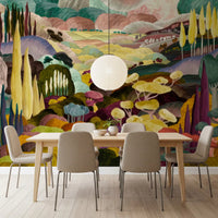 Vibrant Tonal Landscape Wall Mural