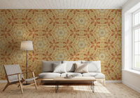 Soft Peach Ruffled Kaleidoscope Wallpaper⁠