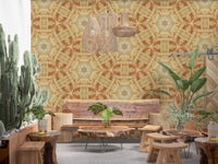 Soft Peach Ruffled Kaleidoscope Wallpaper⁠