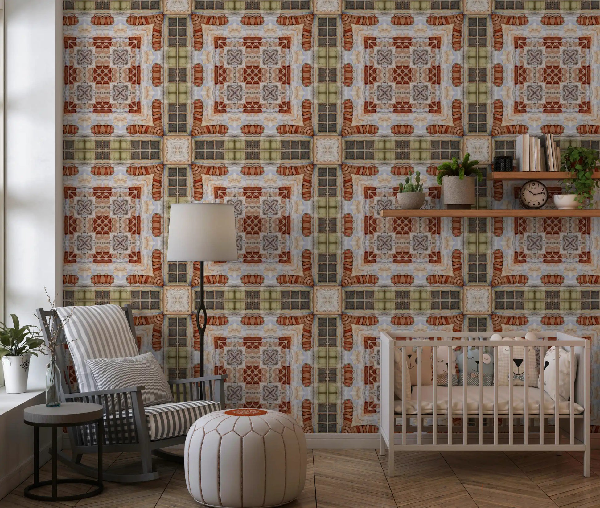 Rustic Brickwork Mosaic Wallpaper⁠