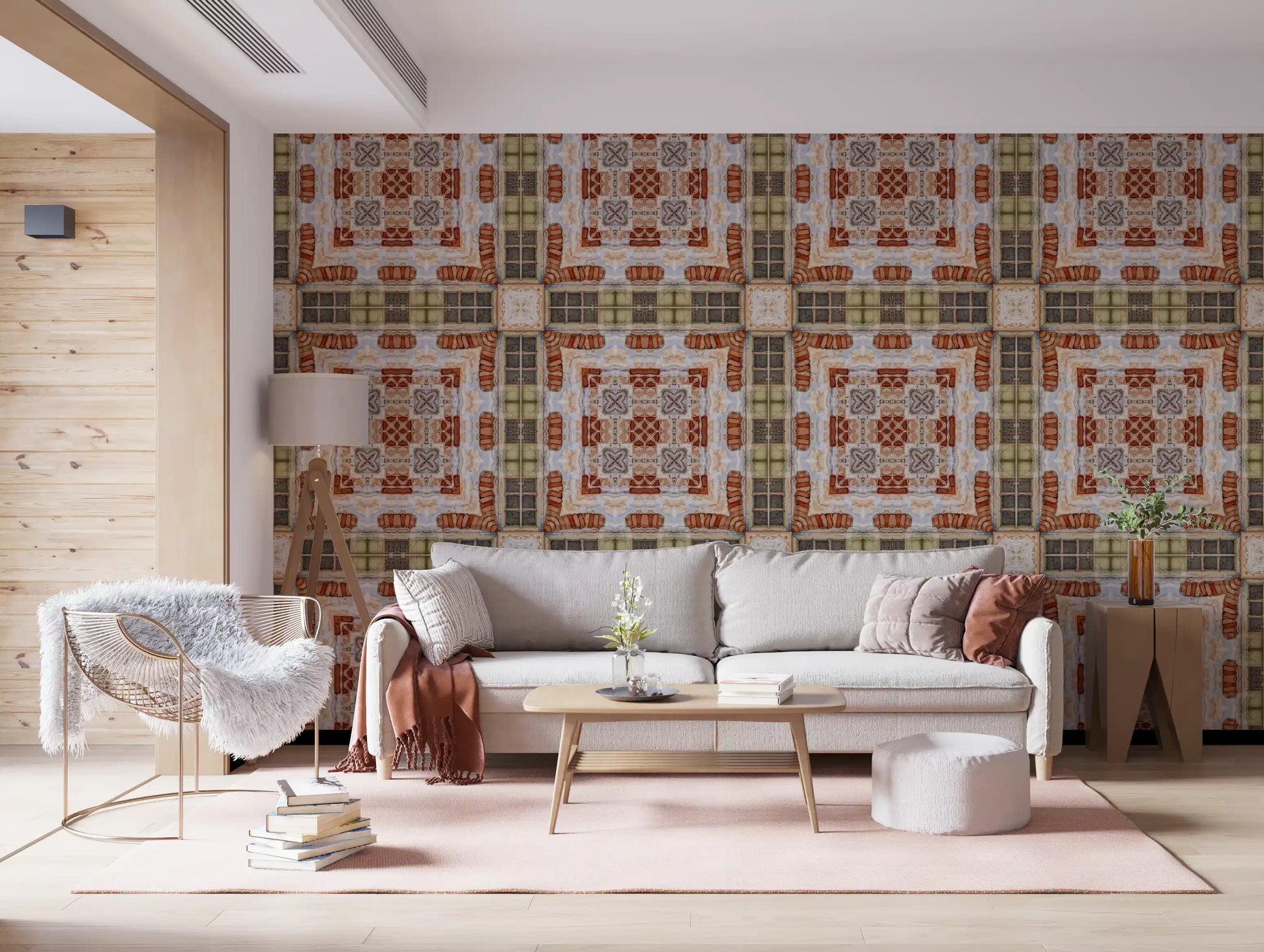 Rustic Brickwork Mosaic Wallpaper⁠