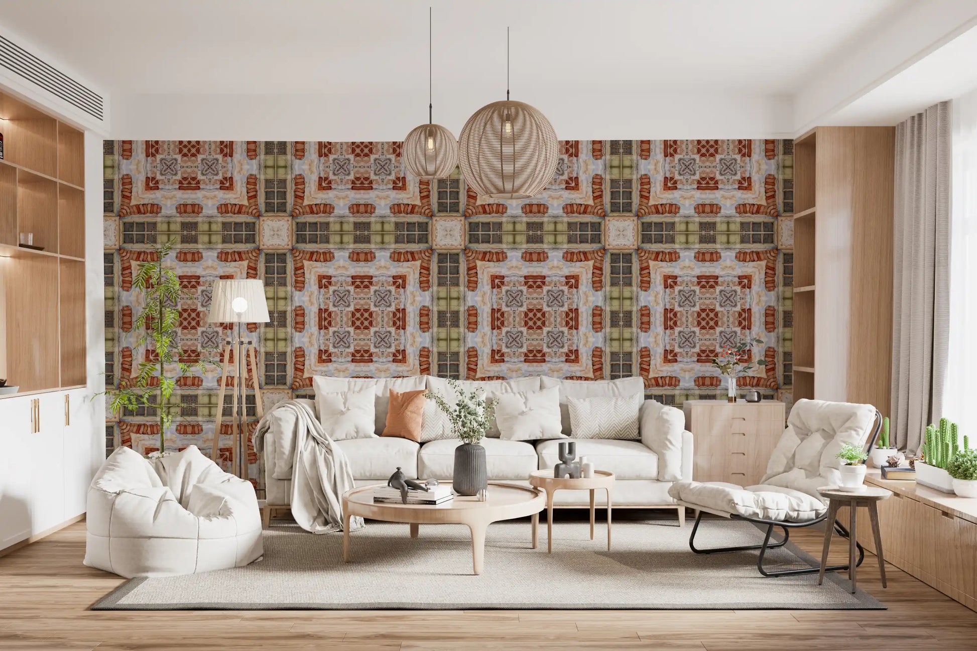 Rustic Brickwork Mosaic Wallpaper⁠