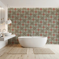 Rustic Geometric Weathered Wood Wallpaper⁠