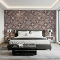 Rustic Diamond Lattice Mosaic Wallpaper⁠