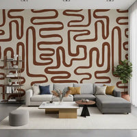 Continuous Earthy Maze Wall Mural