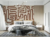 Continuous Earthy Maze Wall Mural