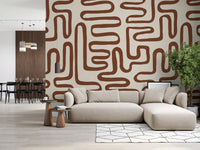 Continuous Earthy Maze Wall Mural